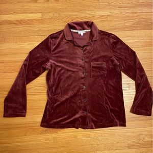 Rachel Zoe SET Red Velvet Pajama Set | Size Large